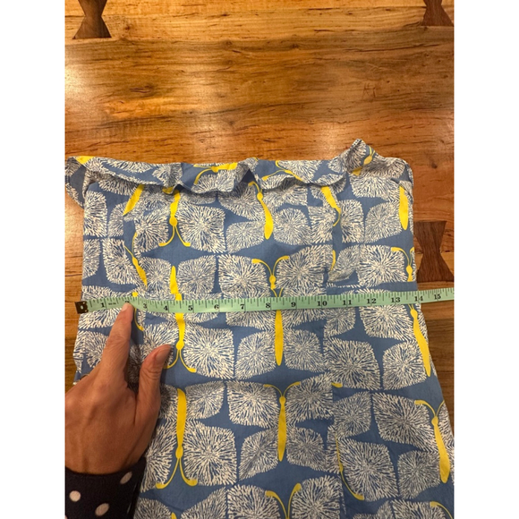 Lilly Pulitzer Strapless Dress Blue Yellow Butterfly Print Size 6 - Picture 6 of 10